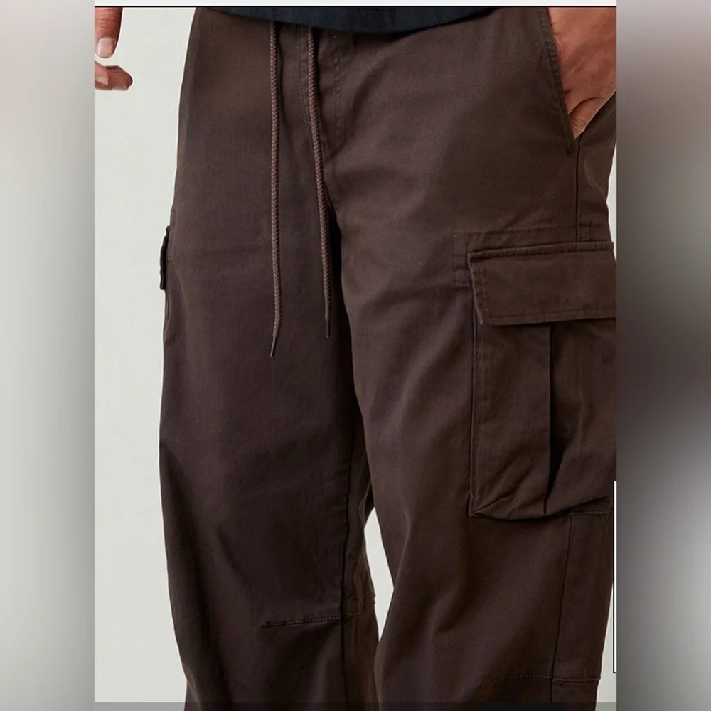 PacSun Stretch Brody Cargo Pants Brown Baggy Fit Size Small - Picture 4 of 12